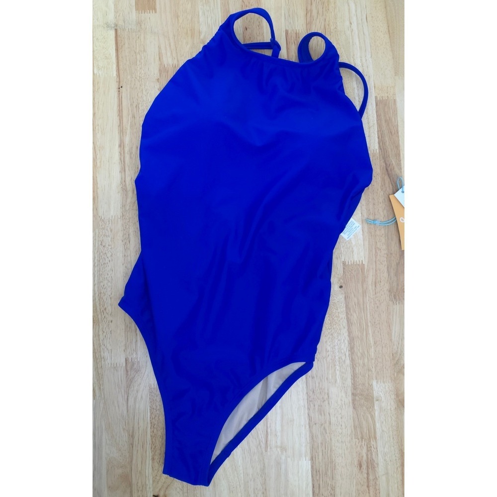 One Piece Swimsuit Women's Medium Blue Strappy Back NWT - Picture 5 of 7